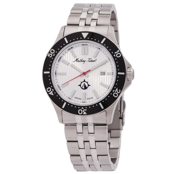 NWT Authentic Mathey-Tissot Expedition Quartz Silver Dial Men's Watch - Picture 1 of 3